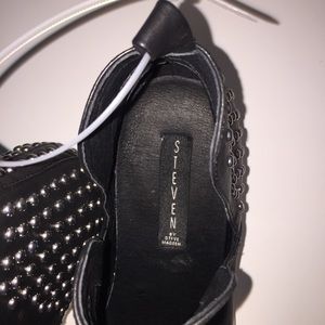 steven by steve madden coin leather and stud wedge sneakers
